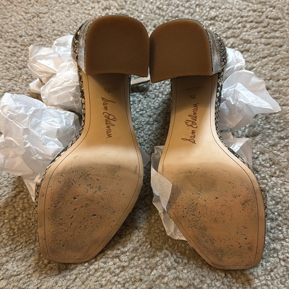 Sam Edelman Daniella Snake Print Leather block heel size 7.5 - Picture 12 of 12